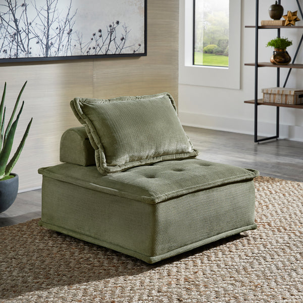 Velvet Tufted Modular Accent Chair with Pillow Back - Moss Green