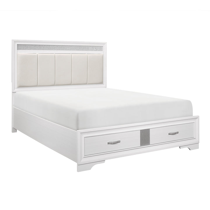 King Platform Bed with Footboard Storage