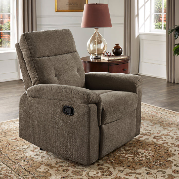 Chenille Fabric Manual Recliner - Dark Gray