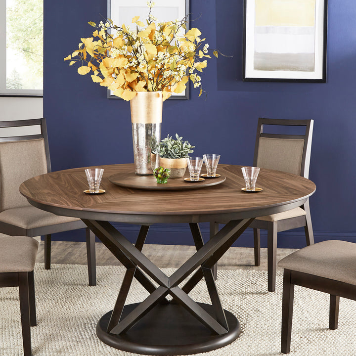 Two-Tone 5-Piece Dining Set with Lazy Susan