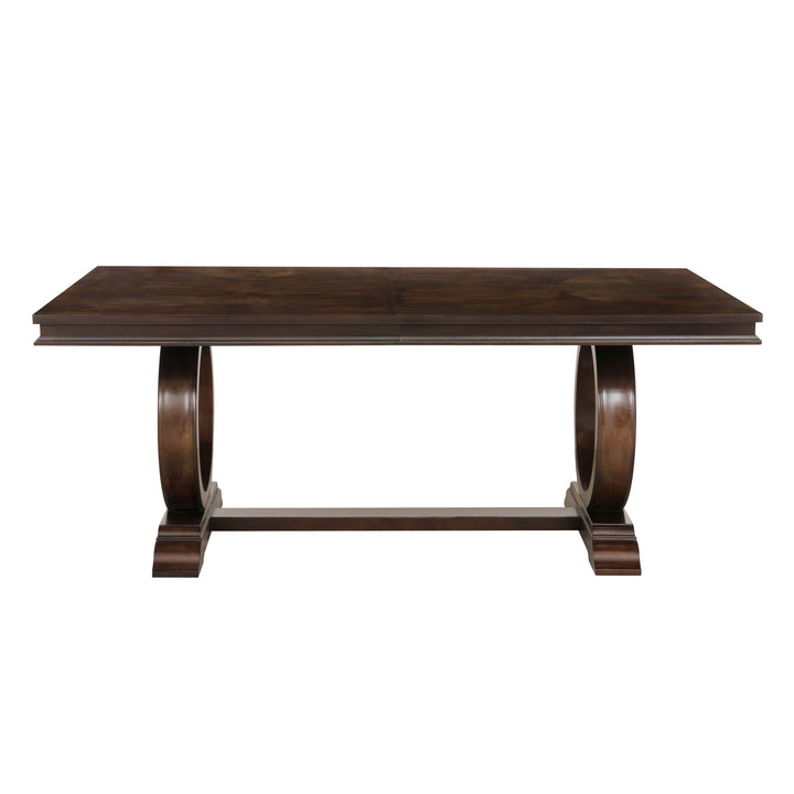 Wood Extendable Trestle Base Dining Table