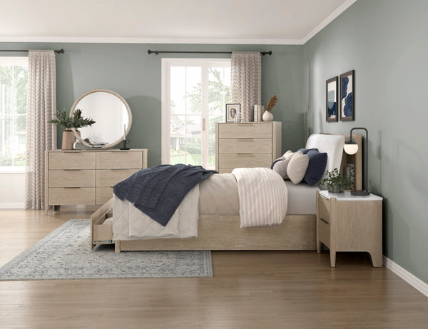 Platform Bed with Footboard Storage - King Size