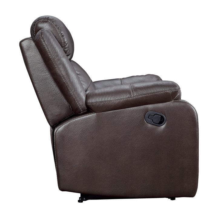 Lay Flat Reclining Chair, Dark Brown Polished Microfiber