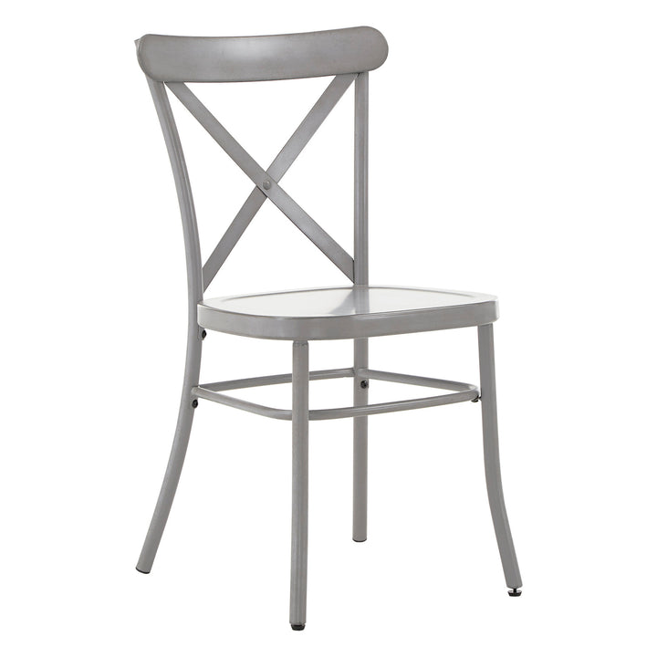 Oak Finish Oval 7-Piece Dining Set - Grey Finish Chairs