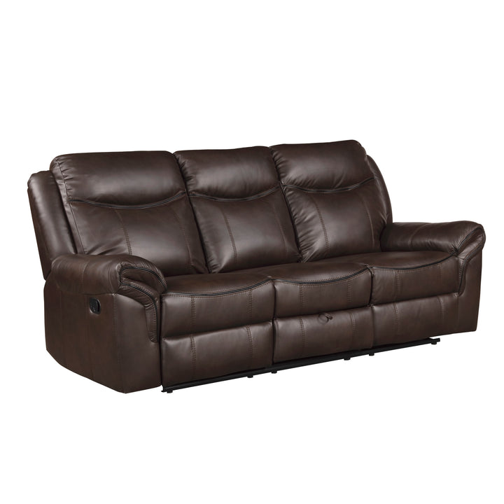 Double Reclining Sofa with Center Drop-Down Cup Holders, Receptacles, Hidden Drawer & Usb Ports