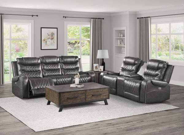 Power Double Reclining Loveseat with Center Console, Receptacles And Usb Port