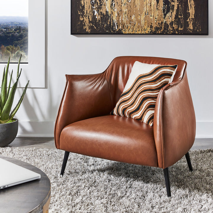 Leather Gel Accent Chair - Brown