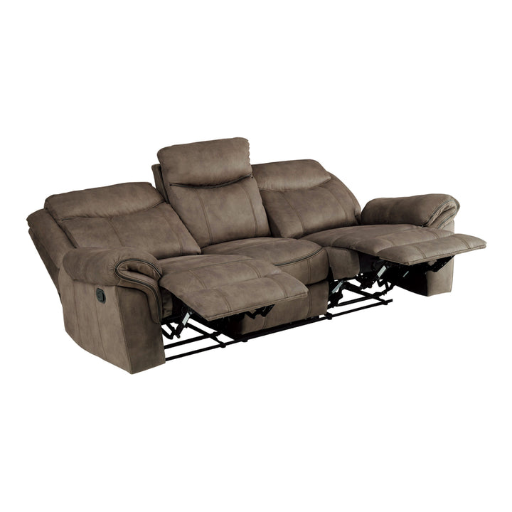 Double Reclining Sofa with Center Drop-Down Cup Holders, Receptacles, Hidden Drawer & Usb Ports