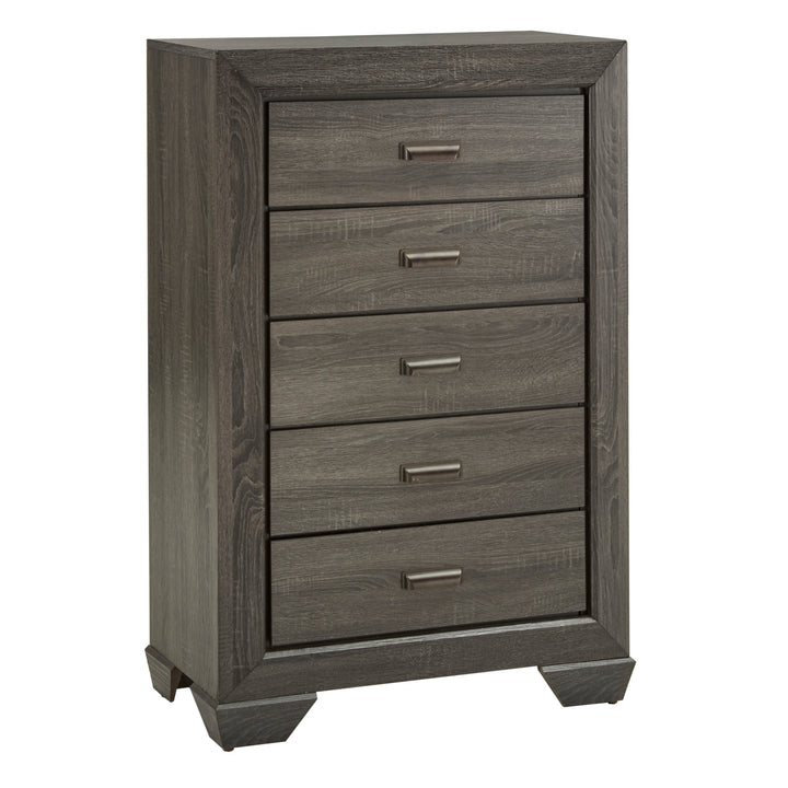 Grey Panel 5-Drawer Chest