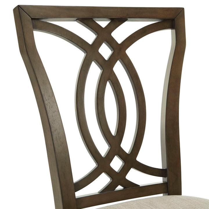 Dark Walnut Finish and Fabric Dining Chairs (Set of 2) - Side Chair