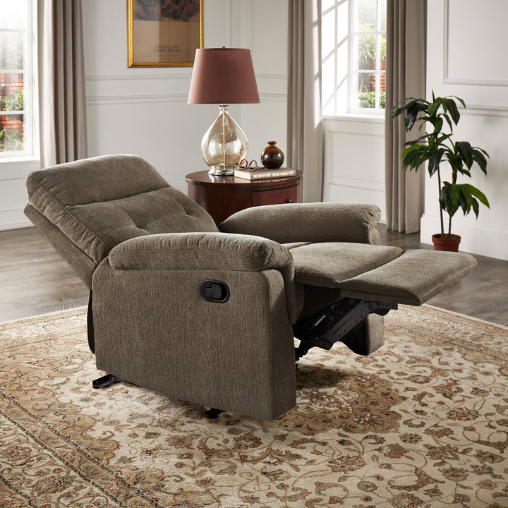 Chenille Fabric Manual Recliner - Dark Gray