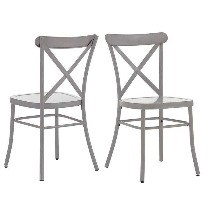 Oak Finish Oval 7-Piece Dining Set - Grey Finish Chairs