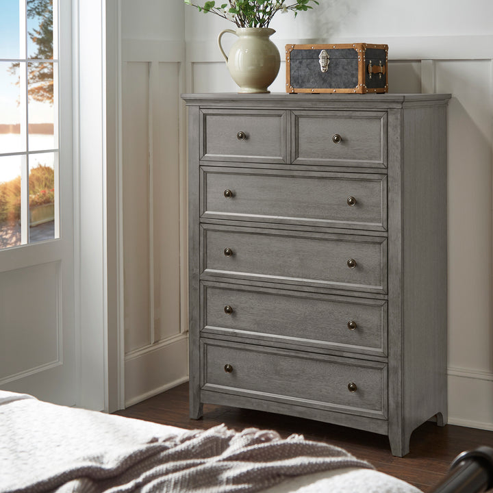 5-Drawer Wood Modular Storage Chest - Antique Gray