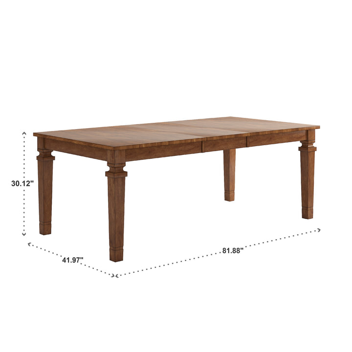 Solid Wood 64-82" Extendable Dining Table - Oak Finish