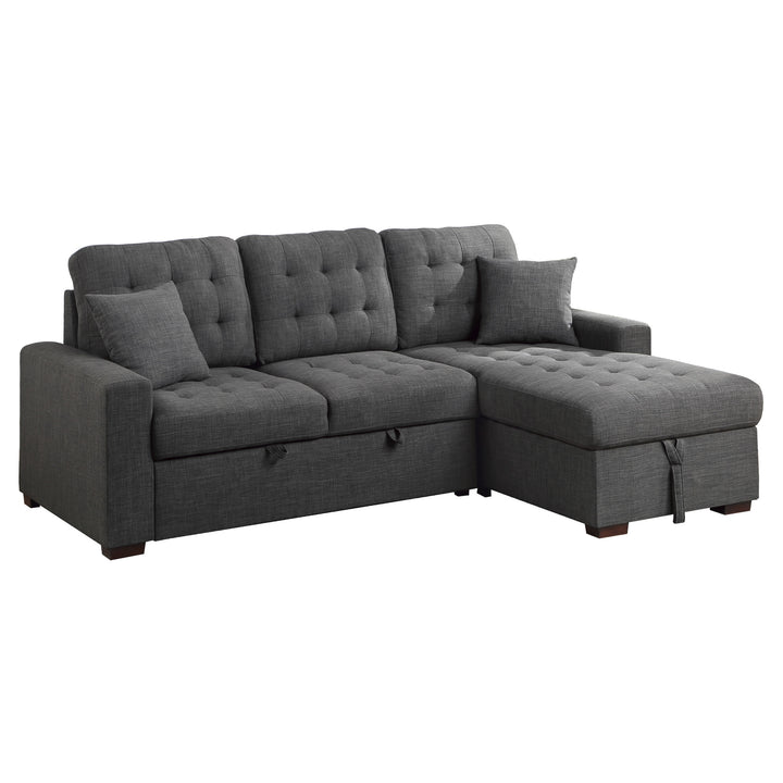 2-Piece Sectional with Pull-out Bed and Right Chaise with Hidden Storage