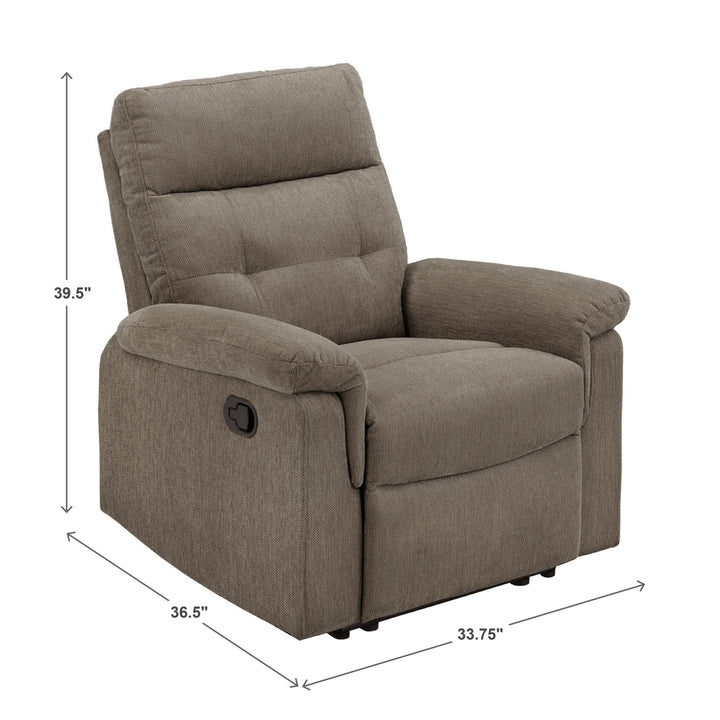 Chenille Fabric Manual Recliner - Dark Gray