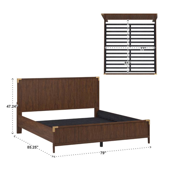 Low Profile Campaign Platform Bed - King