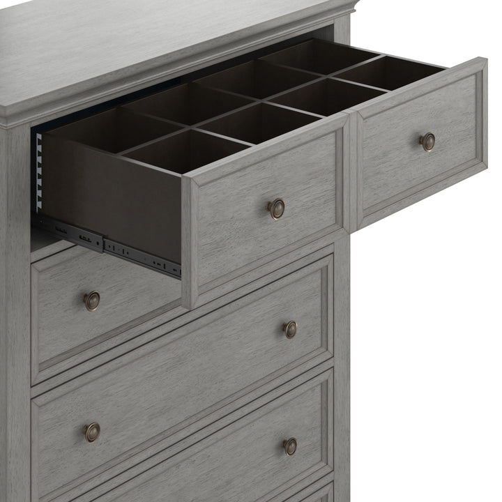 5-Drawer Wood Modular Storage Chest - Antique Gray