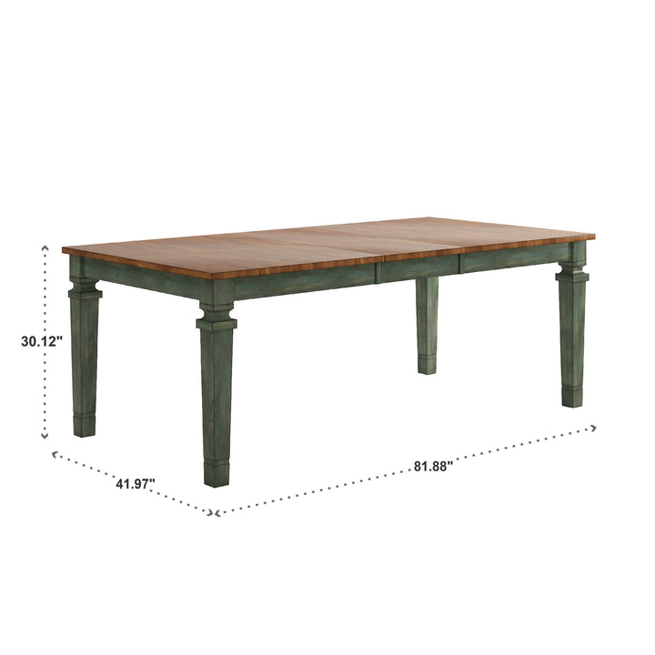 Solid Wood 64-82" Extendable Dining Table - Antique Sage