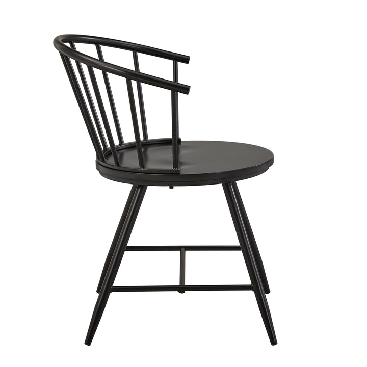 Slope Low Back Windsor Metal Side Chairs (Set of 2) - Black