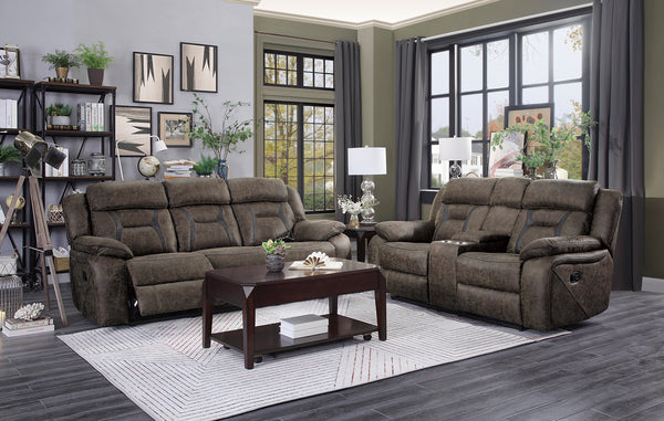 Double Reclining Loveseat with Console,  Polished Microfiber