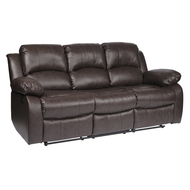 Cranley Brown Bonded Leather Double Reclining Sofa