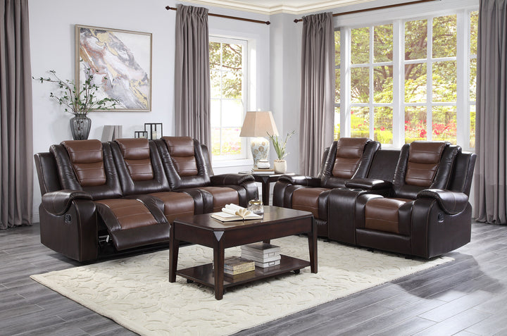 Double Reclining Sofa With Drop-Down Cup Holders