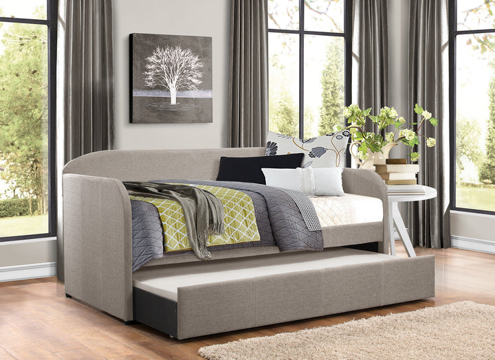 Daybed with Trundle - Gray Fabric - Gray Fabric