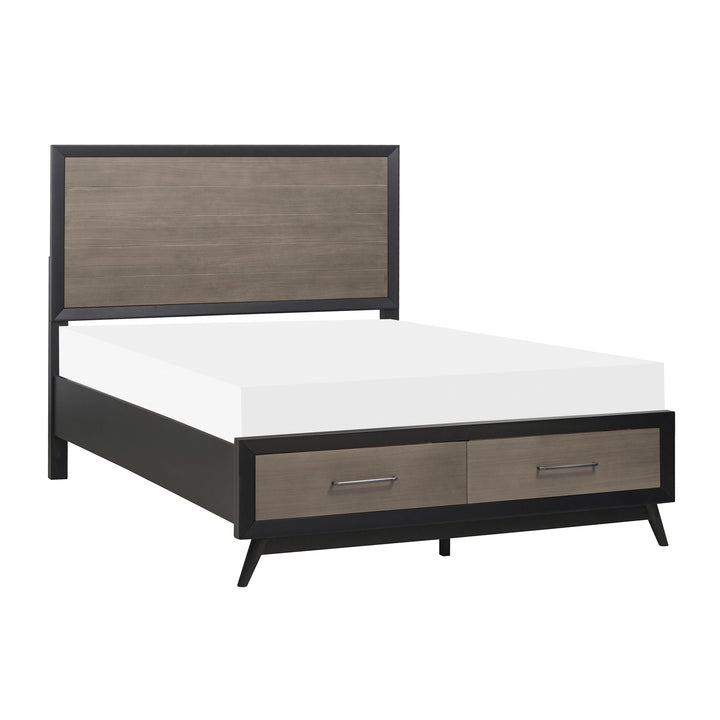 Full Platform Bed with Footboard Storage