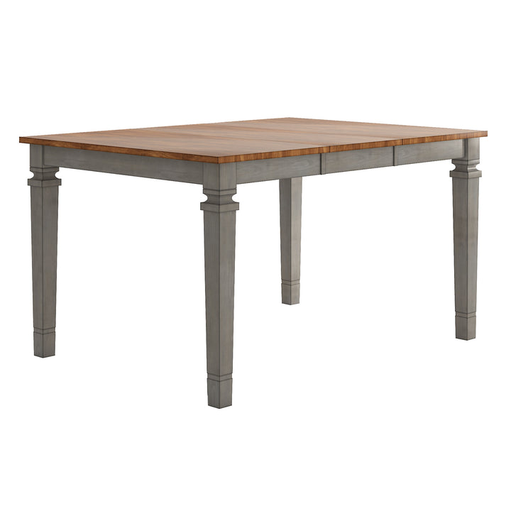 Solid Wood 48-65.7" Extendable Counter Height Dining Table - Antique Grey