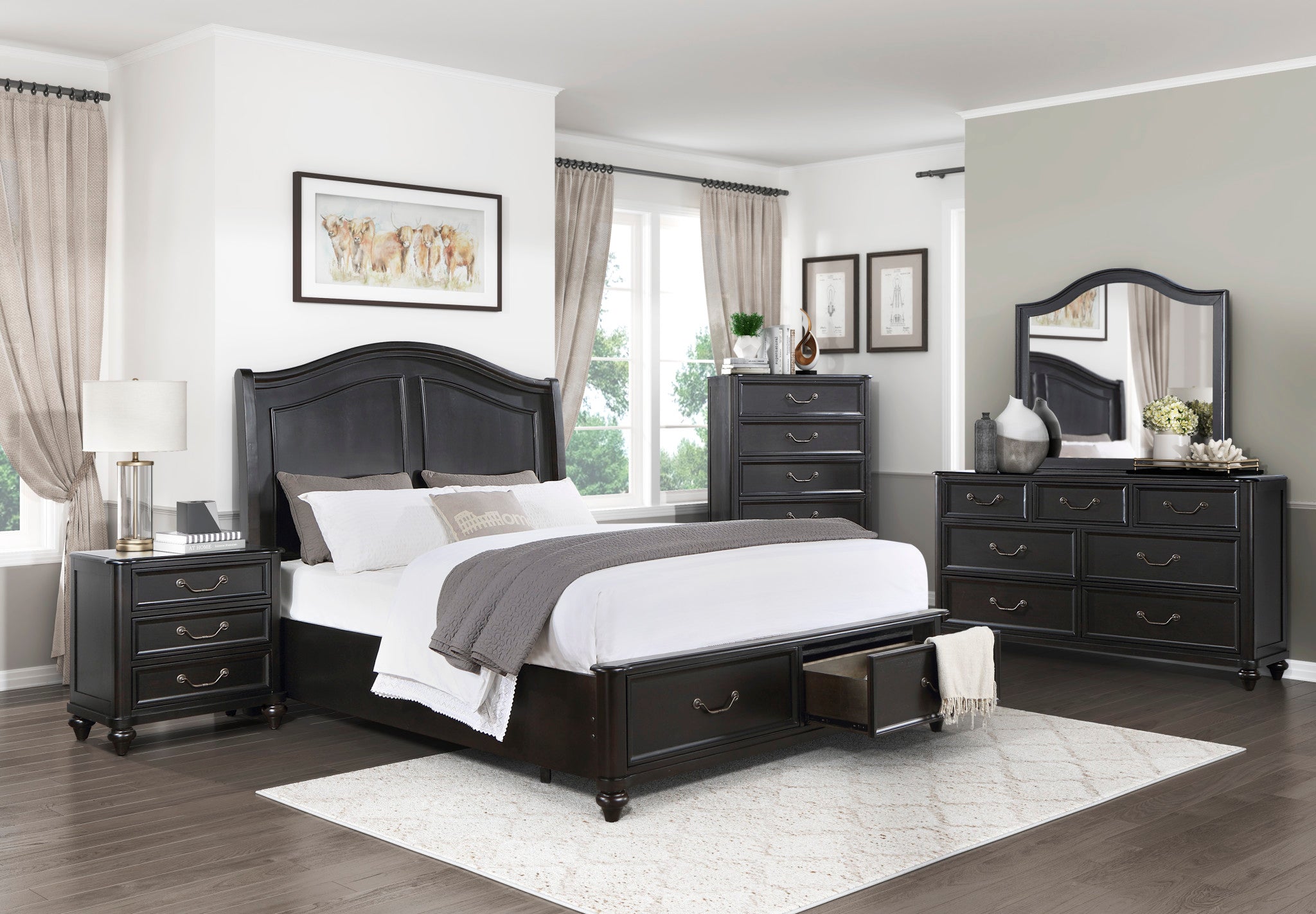 King Platform Bed with Footboard Storage – Top-Line Furniture