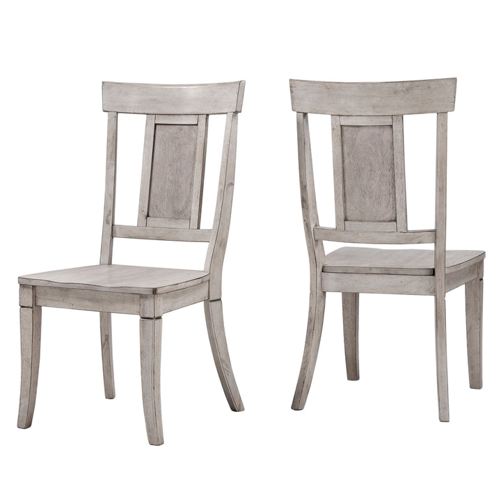 Panel Back Wood Dining Chairs (Set of 2) - Antique White Finish