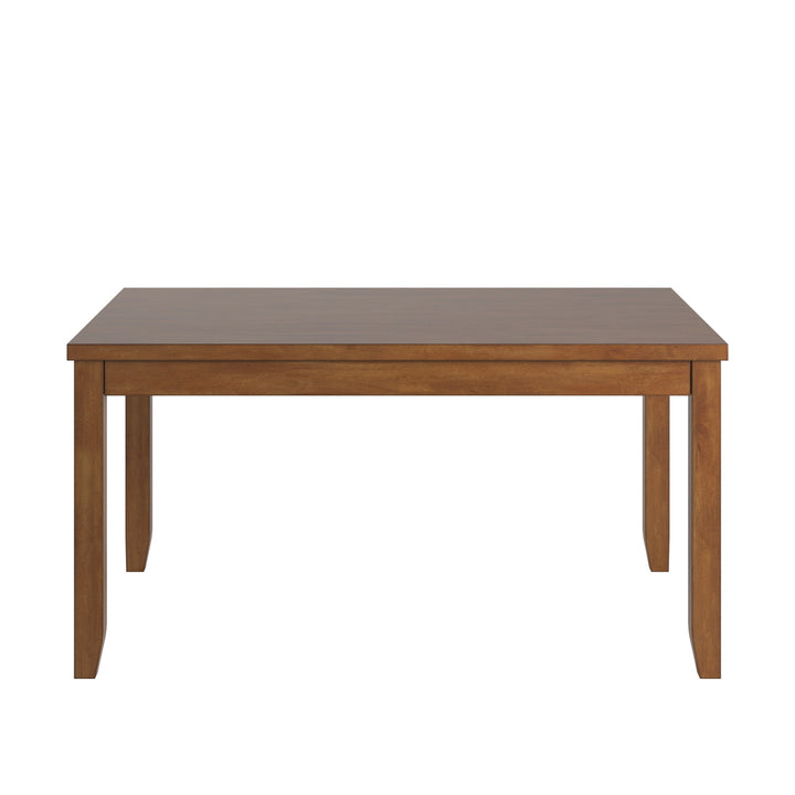 Solid Wood Rectangular Dining Table with Two Drawers - Oak Finish