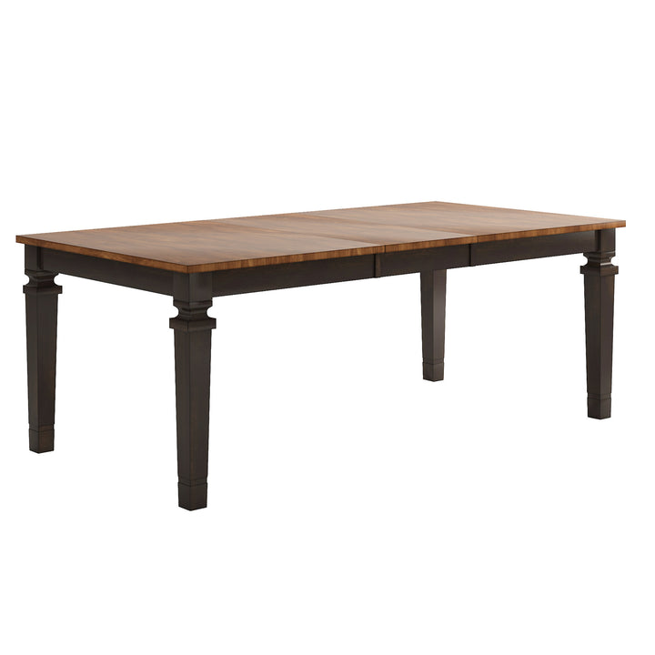 Solid Wood 64-82" Extendable Dining Table - Antique Black