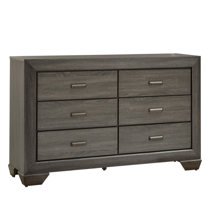 Grey Panel 6-Drawer Dresser - Dresser Only - Dresser Only