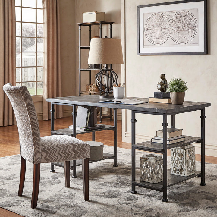 Vintage Industrial Storage Desk - Grey Finish