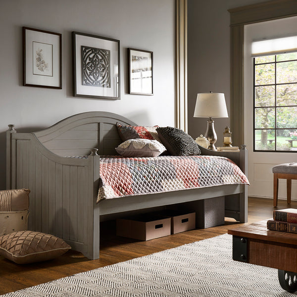 Traditional Paneled Wood Daybed - Antique Grey, No Trundle