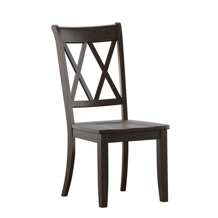 Oak Finish Oval 5-Piece Dining Set - Black Finish Chairs