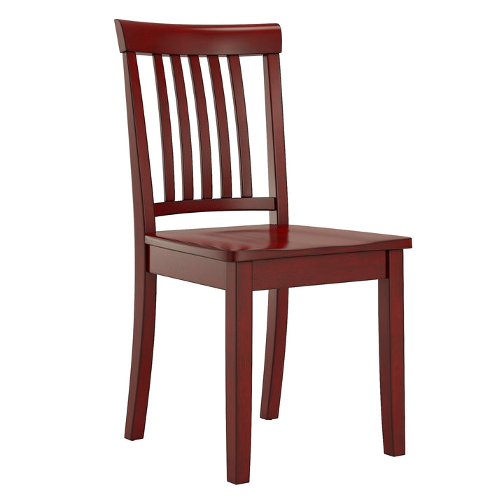 Two-Tone Round 5-Piece Dining Set - Antique Berry Finish, Mission Back Chairs