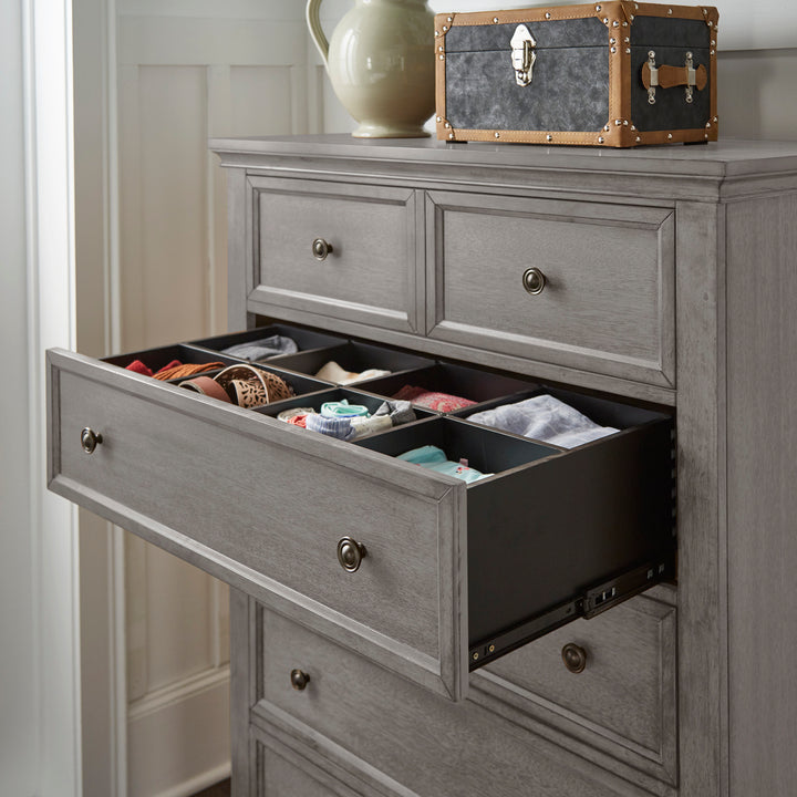 5-Drawer Wood Modular Storage Chest - Antique Gray