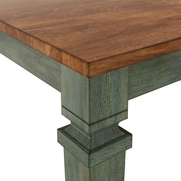 Solid Wood 64-82" Extendable Dining Table - Antique Sage