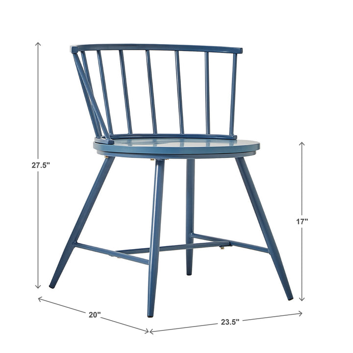 Low Back Windsor Classic Dining Chairs (Set of 2) - Blue Steel