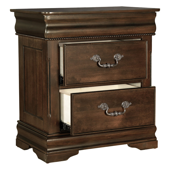 Mont Belvieu Cherry Finish Nightstand with Hidden Drawer