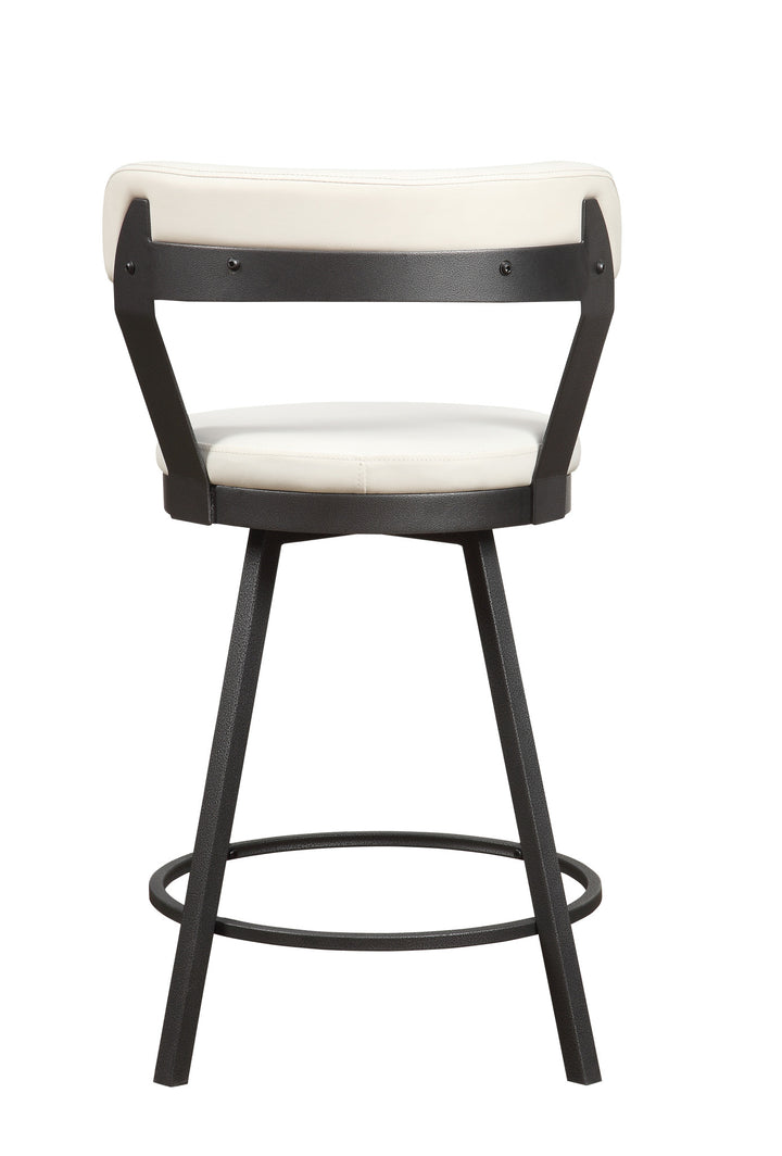 Set Of 2, Counter Height Chair, White Pu