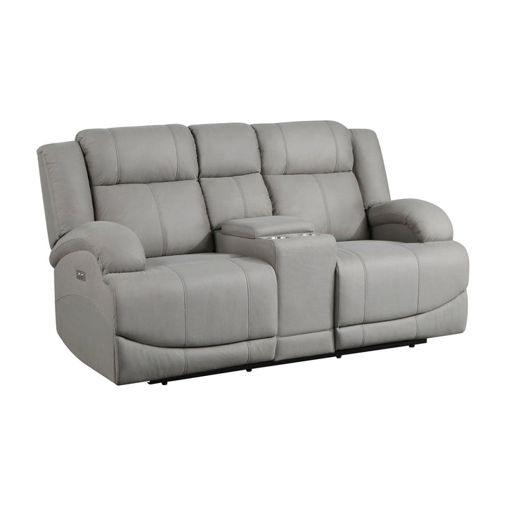 Power Double Reclining Loveseat with Center Console