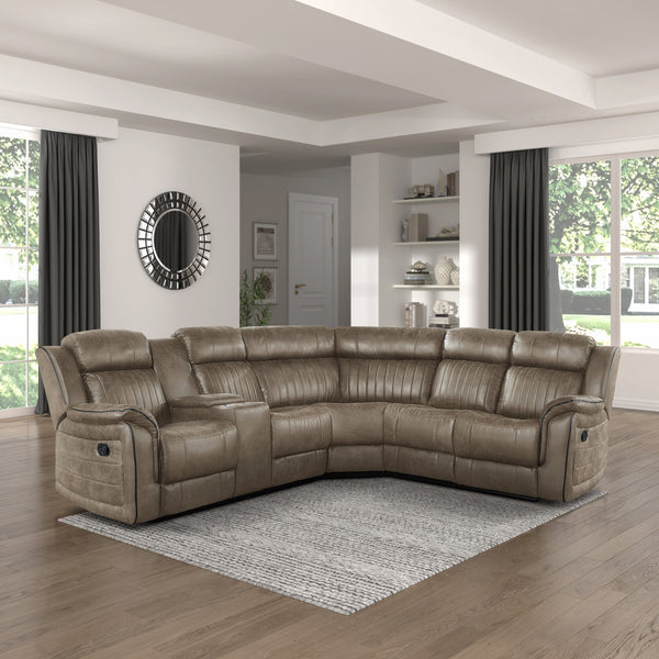 3-Piece Reclining Sectional with Left Console