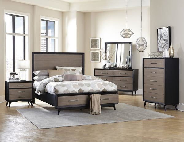 Full Platform Bed with Footboard Storage