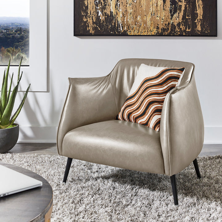 Leather Gel Accent Chair - Taupe