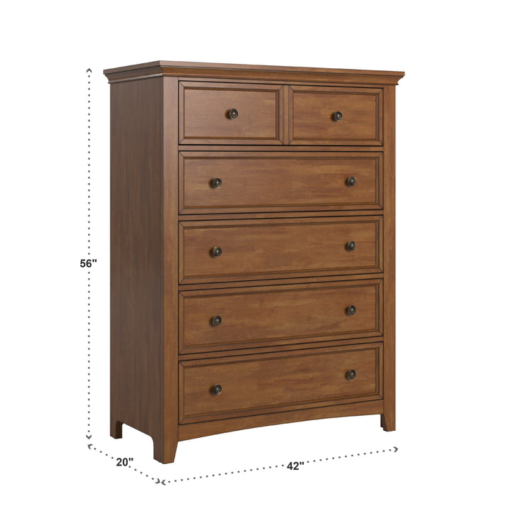 5-Drawer Wood Modular Storage Chest - Oak Finish