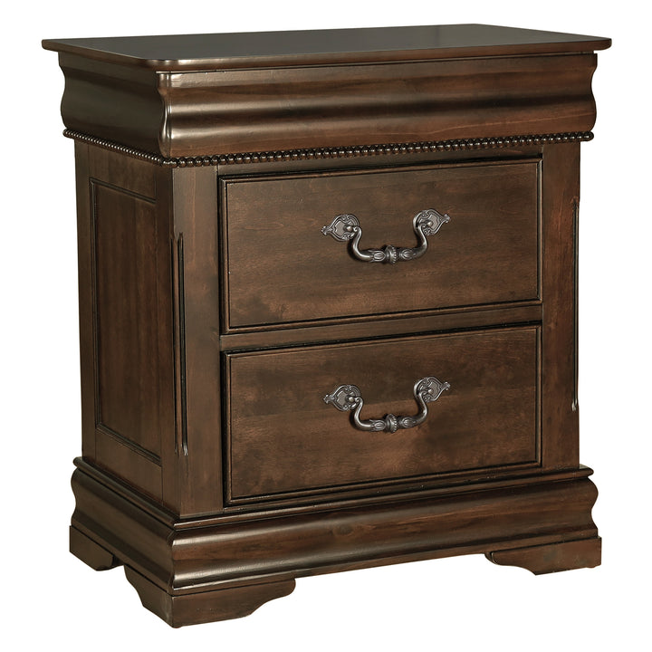 Mont Belvieu Cherry Finish Nightstand with Hidden Drawer